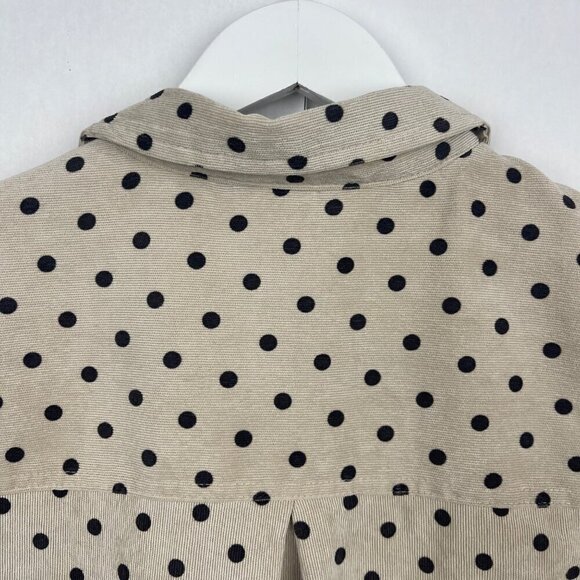 Love Potion Polka Dot Corduroy Long Sleeve Button Up Size Large - Picture 11 of 12